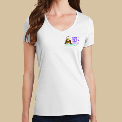 Women's V Neck Tee - Greatest Team - Cute Eagle - Color Thumbnail