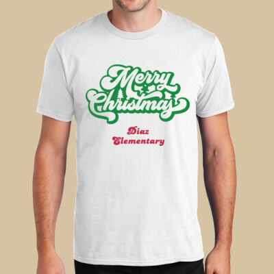 Adult T-Shirt - Winter Holidays - Merry Christmas - Green & Red Thumbnail