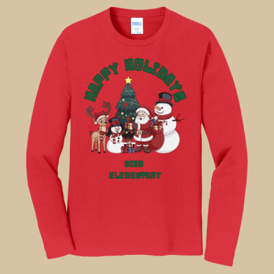 Adult Long Sleeve Shirt - Winter Holidays - Happy Holidays - Green Thumbnail