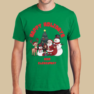 Adult T-Shirt - Winter Holidays - Happy Holidays - Red Thumbnail