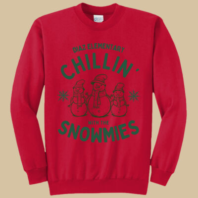 Adult Crewneck - Winter Holidays - Chillin' - Green Thumbnail