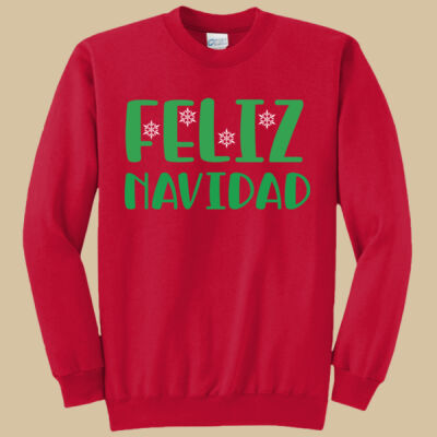 Adult Crewneck - Winter Holidays - Feliz Navidad - Green Thumbnail
