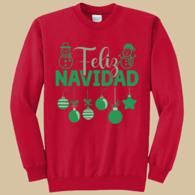 Adult Crewneck - Winter Holidays - Feliz Festive - Green Thumbnail