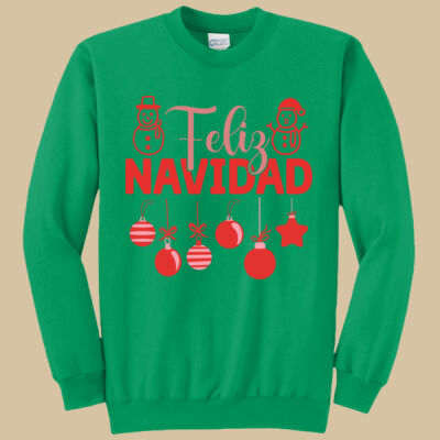 Adult Crewneck - Winter Holidays - Feliz Festive - Red Thumbnail