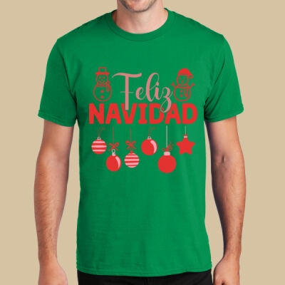 Adult T-Shirt - Winter Holidays - Feliz Festive - Red Thumbnail